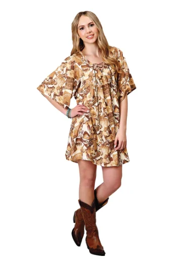 03-057-0590-0159 Roper Women's SS Brown Dress