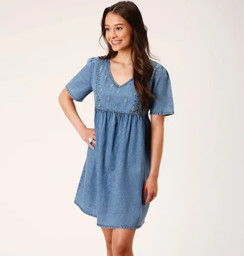 03-057-0594-2052 Roper Wms Demin Blue Dress