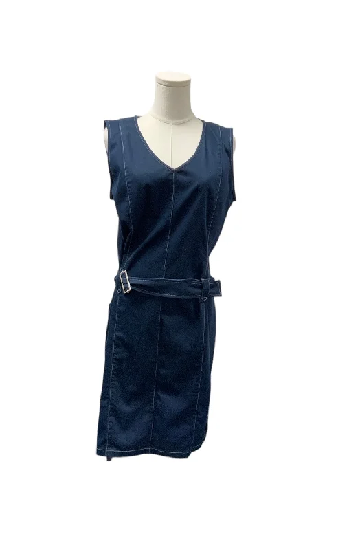 Ann Taylor Loft Blue Belted Dress 14