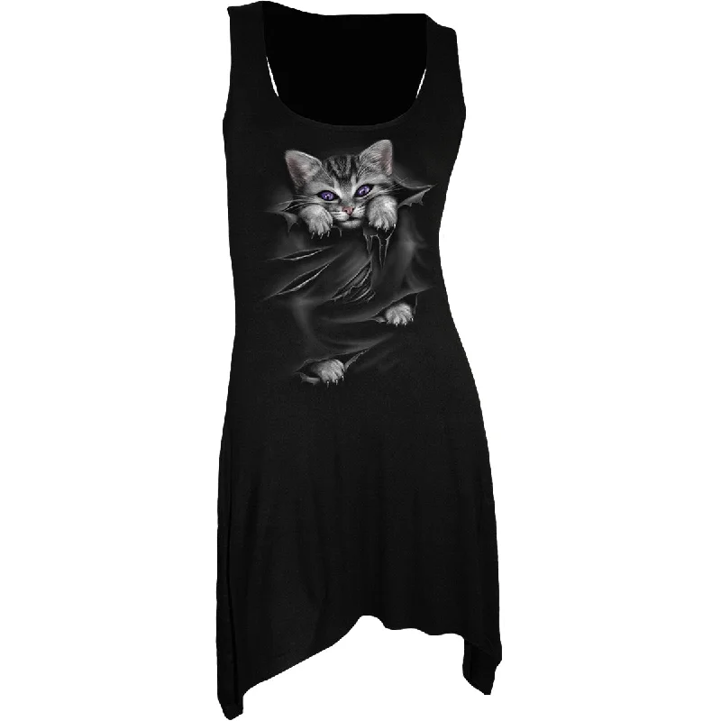 BRIGHT EYES - Goth Bottom Camisole Dress Black