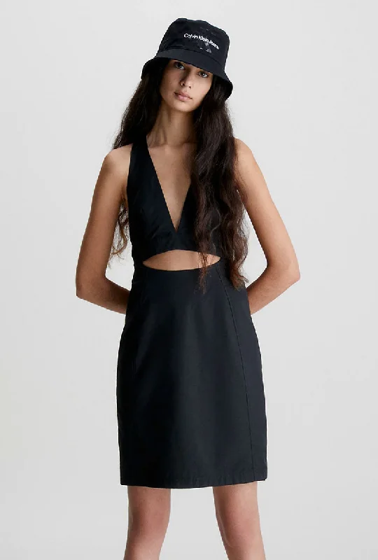 CALVIN KLEIN OPEN BACK UTILITY DRESS