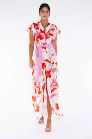 DONATELLA PRINTED DRESS - MAJORELLE PINK