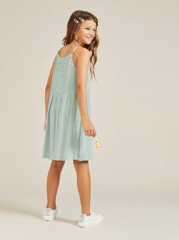 Girls 4-16 Look At Me Now Strappy Dress - Blue Surf