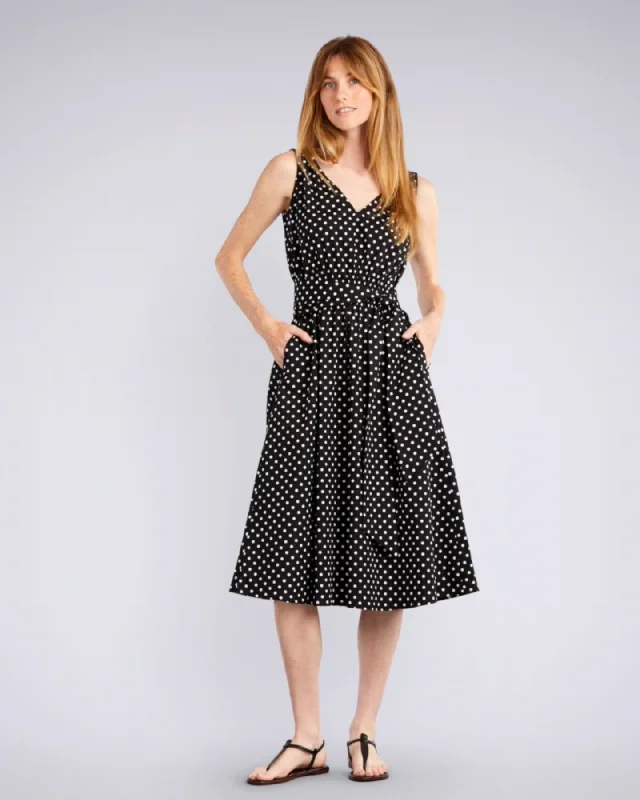 MARILYN V-NECK DRESS - POLKA DOT