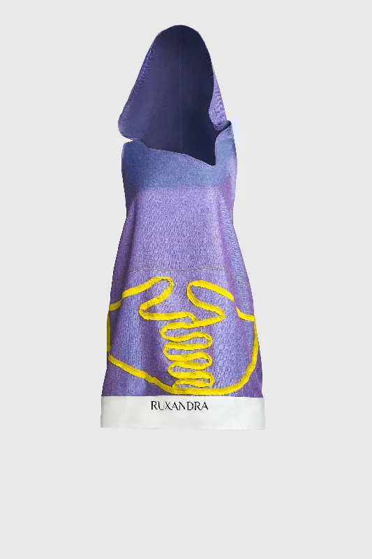 Purple Blue Silk Hoodie